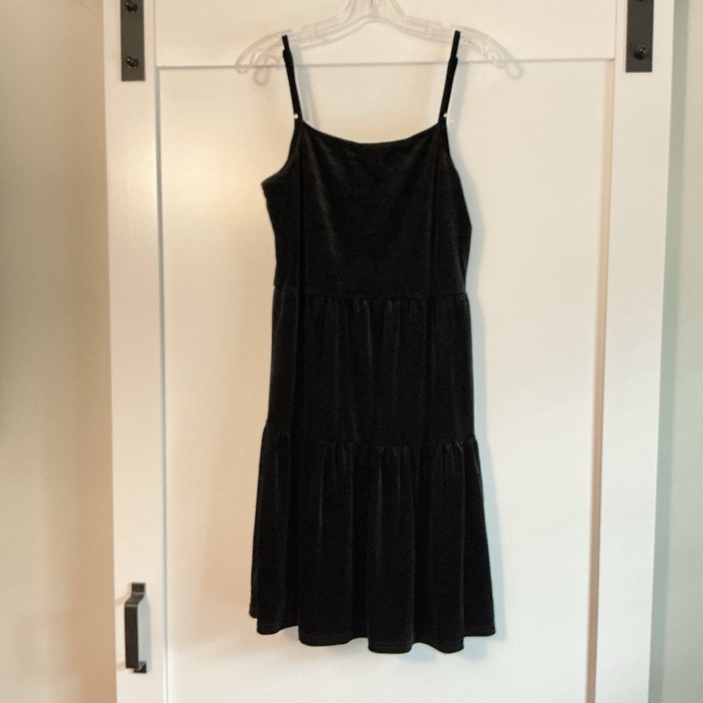 Grace Karin Black Velvet Spaghetti Strap Multi Tiered Dress New Whimsigoth Small